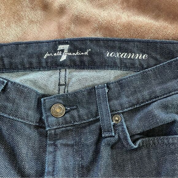 7 for all mankind Women’s Roxanne Jeans Low Rise Dark Wash Soft Size 29 - Picture 2 of 13